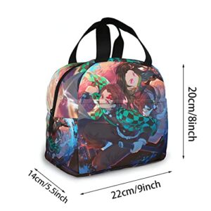 LWLESDC Reusable Lunch Bag For Girls Boys, Anime Insulated Lunch Box Thermal Portable Lunch Bag Cooler Tote Bag With Pocket