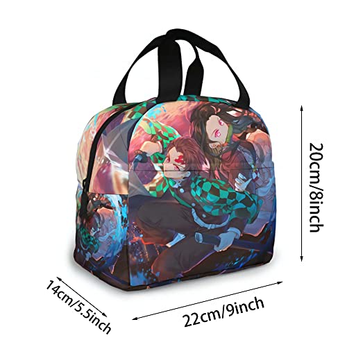 LWLESDC Reusable Lunch Bag For Girls Boys, Anime Insulated Lunch Box Thermal Portable Lunch Bag Cooler Tote Bag With Pocket