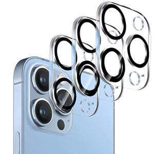 【3 pack】dengduoduo tempered glass camera lens protector for iphone 13 pro 6.1" & iphone 13 pro max 6.7", ultra hd, 9h hardness, anti-scratch, case friendly, easy to install [no affect on night shots]