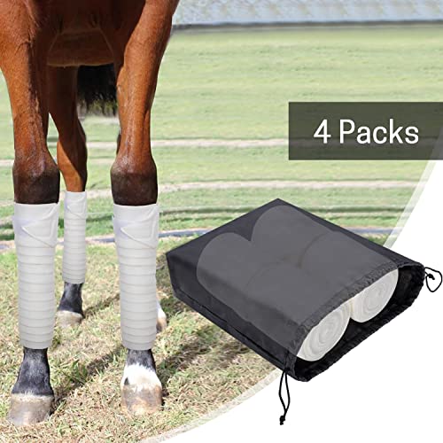 ZELARMAN Polo Leg Wraps, Equine Polo Wraps Set of 4, Horse Leg Bandages, Polar Fleece Horse Leg Wraps for Horseman, Equestrian, Horse Trainer