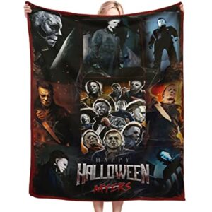 Qooemi Halloween Horror Movie Characters Blanket Flannel Blanket, Lightweight Soft Cozy Bed Throw Blanket Perfect for Christmas Sofa Bed Upholstery 50"X40"