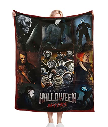 Qooemi Halloween Horror Movie Characters Blanket Flannel Blanket, Lightweight Soft Cozy Bed Throw Blanket Perfect for Christmas Sofa Bed Upholstery 50"X40"