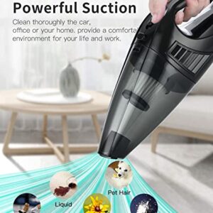 Car Vacuum Cleaner, DC 12V Portable Handheld Car Vacuum for Wet and Dry Cleaning， Strong Suction & 3 Attachments Fit Car Interior Cleaning, Black