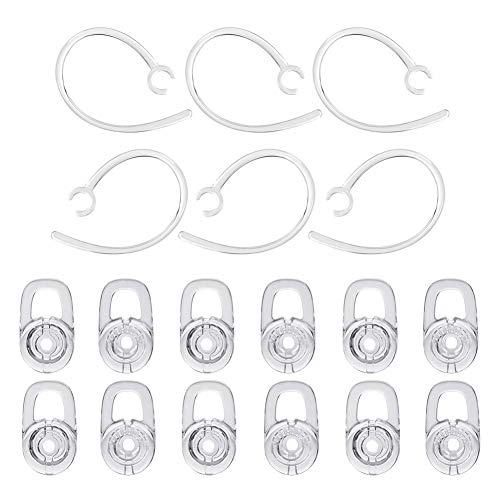 Earbud Tips Silicone Ear Tips & Ear Hook Replacement Earbud Tips 12 Pcs Replacement Ear Hooks And 6pcs Large Replacement Eargel Compatible With Plantronics M70 M165 M1100 M100 M55 M28 M25 Voyager Edge
