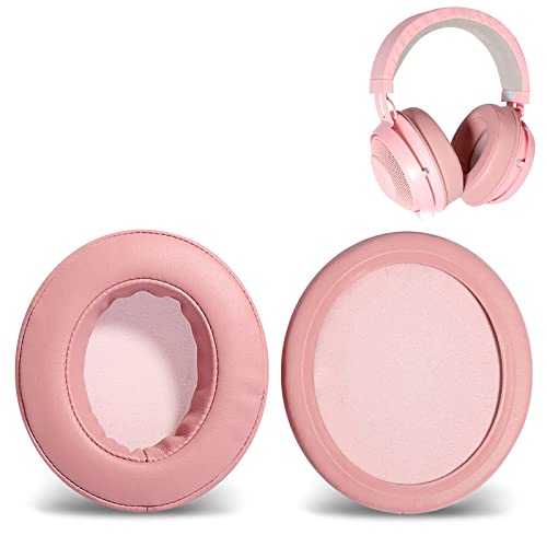 Replacement Earpads Protein Leather Ear Pads Cushions Cover Repair Parts Compatible with Razer Kraken BT Kitty Edition Wireless Headphones (Pink)