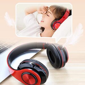 LFGKeng Wireless Bluetooth Headphones with Colorful LED Lights, Built-in Mic, Bluetooth 5.0, Foldable HiFi Stereo Deep Bass Headphones for Classroom/Home Office/PC/Mobile Phone/Kids Adult(Red Black)