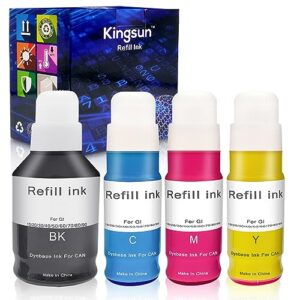 ksumei refill dye ink bottle gi20 gi-20 replacement for canon pixma g5020 g6020 g7020 mega tank printers(bk,c,m,y)
