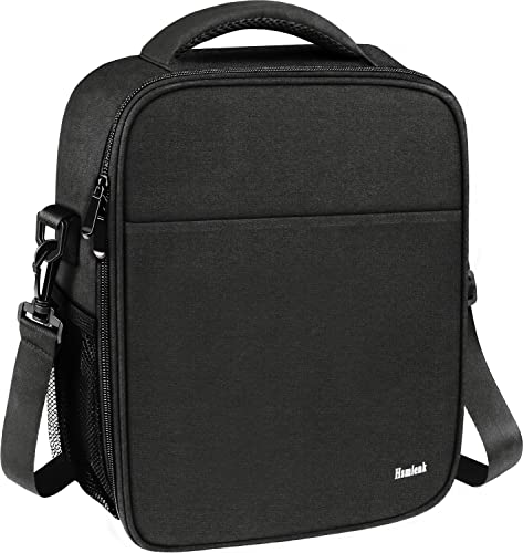 Hsmienk Lunch Box for Men, Large Lunch Bag for Adults Water Resistant Insulated Lunch Bag, Reusable Lunch Box Portable Lunchbox Tote Bag with Adjustable Shoulder Strap for Office Work, Black