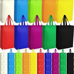 72 Pcs Non Woven Tote Bags Reusable Gift Bags with Handles Bulk Kids Gift Bags Foldable Bag Grocery Bags for Christmas Birthdays Wedding Party Favors Grocery Shopping Holiday Presents