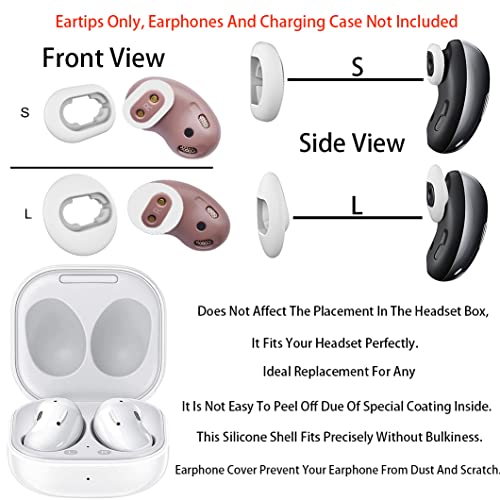 8 Pairs L/S Galaxy Buds Live Accessories Earbud Tips Replacement Earbud Tips Earbud Replacement Tips Silicone Earbud Tips Ear Tips Ear Wing Tips Compatible with Samsung Galaxy Buds Live Ear Tips White