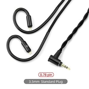 FAAEAL Upgrade 2 Pin 0.78mm Earphone Cable 2.5mm/3.5mm/4.4mm Balanced Replacement Wire for BLON BL03 Moondrop Aria KATO KZ ZS10 ZST CCA C16 TRN V90 TFZ Earphones (0.78mm with 3.5mm Jack)