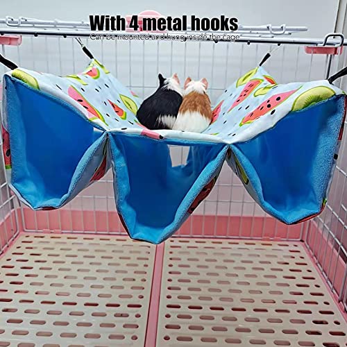 Double Layer Hamster Tunnel Hammock, Guinea Pig Rat Hanging Hammock Cage for Small Pets Parrot Sugar Glider Ferret Chinchilla Squirrel