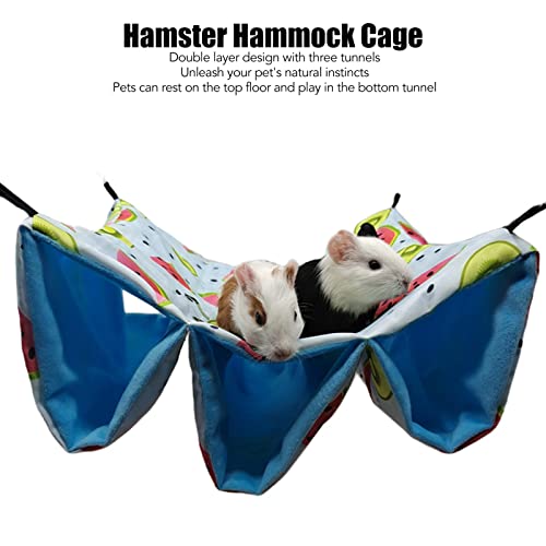 Double Layer Hamster Tunnel Hammock, Guinea Pig Rat Hanging Hammock Cage for Small Pets Parrot Sugar Glider Ferret Chinchilla Squirrel