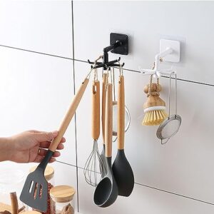 SJORHNUS Kitchen Swivel Hook, 4 Pack Swivel Folding Under Cabinet Kitchen Utensil Hooks, 360° Rotating Hanging Rack for Kitchen Utensils,Bathroom Towels,Entryway Key