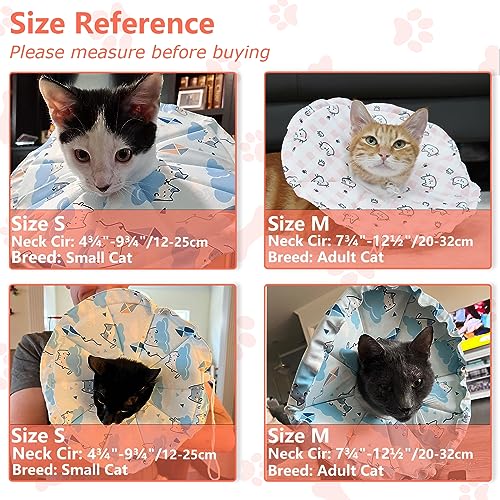 Cat Cone, Soft Cat Cone Collar to Stop Licking and Scratching, Adjustable Recovery Cone for Cats After Surgery with Drawstring Design, Easy to Eat and Drink