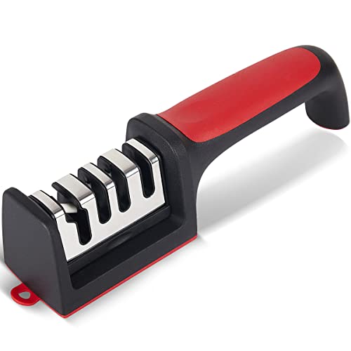 OWOXER Knife Sharpener, 4 In 1 Blade Sharpener, kitchen knife sharpeners, Pocket Knife Sharpener, Suitable for Pocket Knife, Outdoor Knife Kitchen Knife and Scissors