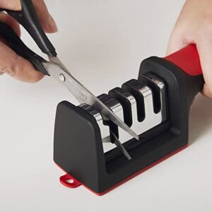 OWOXER Knife Sharpener, 4 In 1 Blade Sharpener, kitchen knife sharpeners, Pocket Knife Sharpener, Suitable for Pocket Knife, Outdoor Knife Kitchen Knife and Scissors