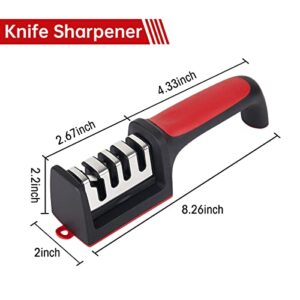 OWOXER Knife Sharpener, 4 In 1 Blade Sharpener, kitchen knife sharpeners, Pocket Knife Sharpener, Suitable for Pocket Knife, Outdoor Knife Kitchen Knife and Scissors