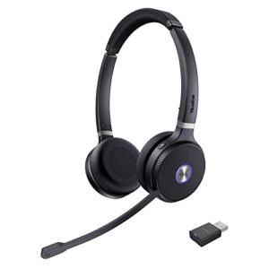 yealink wh62 portable wireless headset with dongle computer headset with microphone (for teams optimized, wh62 with dongle)