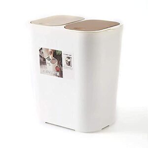 wxxgy trash can double recycling waste bin twin double compartment bin for waste separation for waste recycling for kitchen home/white