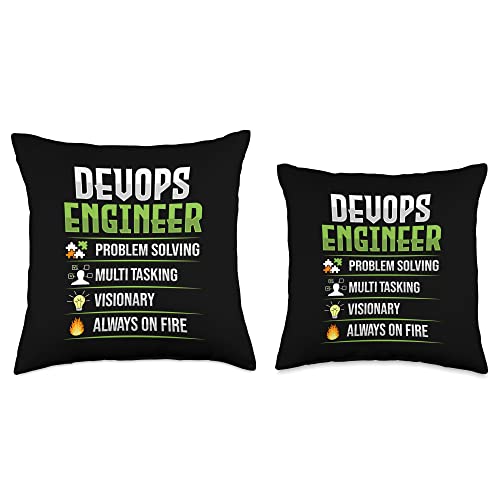 Devops Engineer Design Sys Admin and Developer Design for a Cloud Devops Engineer Throw Pillow, 18x18, Multicolor