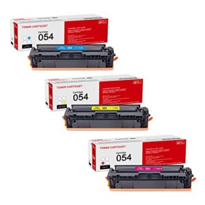 3 pack 054 c/m/y toner cartridge: compatible crg054 replacement for canon 054 crg-054 for canon imageclass mf642cdw mf640c mf643cdw mf644cdw mf641cw lbp623cdw mf645cx lbp622cdw lbp621cw printer