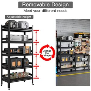 MOLYHOM Storage Shelves Heavy Duty, Garage Storage Racks and Shelving, 5-Tier Metal Shelves for Storage