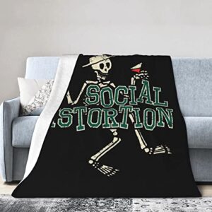 social distortion blanket flannel plush throw,soft blanket blanket for bedroom living room couch bed sofa 80"x60"