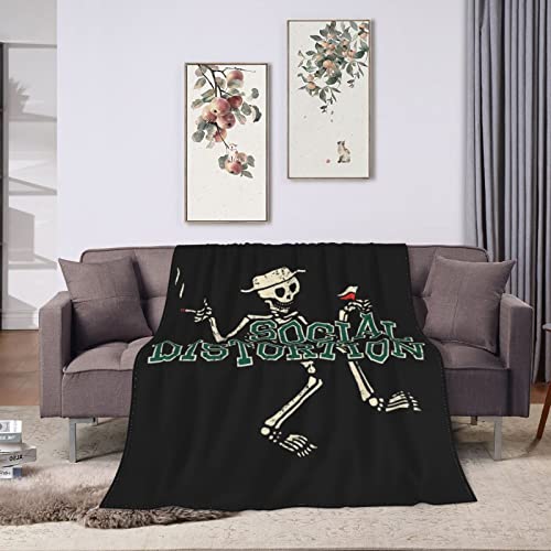 Social Distortion Blanket Flannel Plush Throw,Soft Blanket Blanket for Bedroom Living Room Couch Bed Sofa 80"X60"