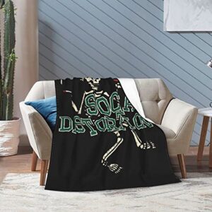 Social Distortion Blanket Flannel Plush Throw,Soft Blanket Blanket for Bedroom Living Room Couch Bed Sofa 80"X60"