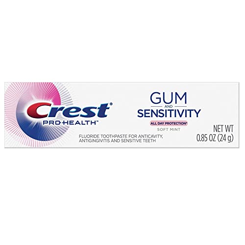 Crest Pro Health Gum and Sensitivity Toothpaste for Sensitive Teeth, Soft Mint, Travel Size 0.85 oz (24g) - Pack of 8