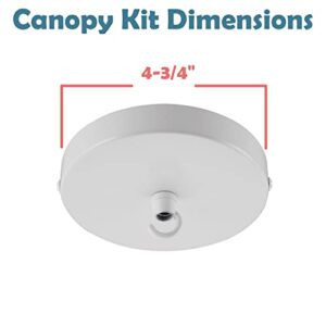 Aspen Creative 21510-22 Chandelier & Light Fixture Canopy Kit, 4-3/4" Diameter, 7/16" Center Hole, 2 Pack, Matte White