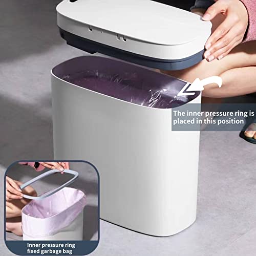 Gttyowyin Smart Touchless Bathroom Trash Can with Lid, 3.4 Gallon/13L Motion Sensor Bathroom Trash Can, Waterproof Smart Trash Can, Garbage Can for Bathroom,Kitchen,Office,Living Room