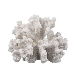 decorative sea coral - white medium coral - 3.5in t x 4.5in w x 4in d - faux coral reef décor - resin coral décor - white coral decoration - coral branch décor - coral home decoration