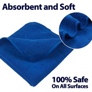 BOXOB Microfiber Cleaning Cloths 20 Pack Multi-Purpose Microfiber Cleaning Wash Cloths 12'' x 12'', 300GSM, Blue