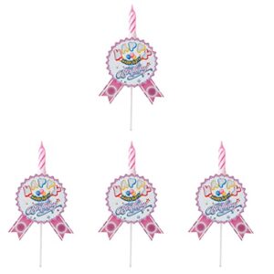 4pcs candle birthday singing pink led insert decoration fancy cuake gender music party happy dessert supplies powered with reusable reveal cake shower unique baby picks food for