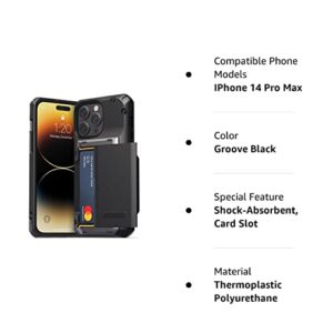 VRS DESIGN Damda Glide Pro Phone Caase for iPhone 14 Pro Max, Sturdy Semi Auto Wallet [4 Cards] Case Compatible for iPhone 14 Pro Max Case (2022)