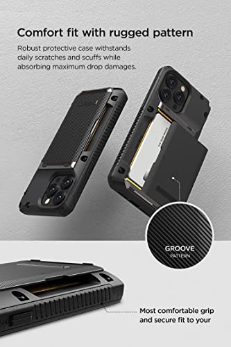 VRS DESIGN Damda Glide Pro Phone Caase for iPhone 14 Pro Max, Sturdy Semi Auto Wallet [4 Cards] Case Compatible for iPhone 14 Pro Max Case (2022)