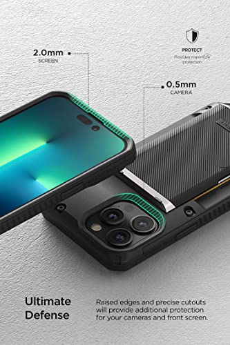 VRS DESIGN Damda Glide Pro Phone Caase for iPhone 14 Pro Max, Sturdy Semi Auto Wallet [4 Cards] Case Compatible for iPhone 14 Pro Max Case (2022)