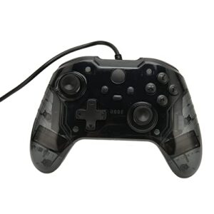 Gamepad Joystick, Wired Controller No Latency Dual Vibration Transparent Shell for PC