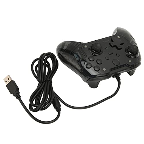 Gamepad Joystick, Wired Controller No Latency Dual Vibration Transparent Shell for PC