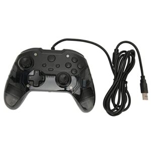 Gamepad Joystick, Wired Controller No Latency Dual Vibration Transparent Shell for PC