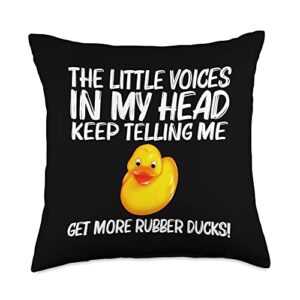 cool rubber duck gifts toy duck accessories & stuf funny art for men women kids rubber ducks duckie throw pillow, 18x18, multicolor