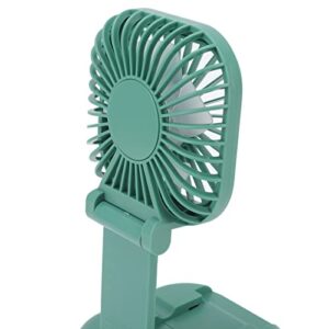 Small Desk Fan 3Speed Folding Wind Speed 270 Degree Rotation Strong Wind Portable Folding Fan for Bedroom Green