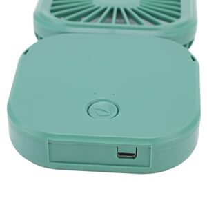 Small Desk Fan 3Speed Folding Wind Speed 270 Degree Rotation Strong Wind Portable Folding Fan for Bedroom Green