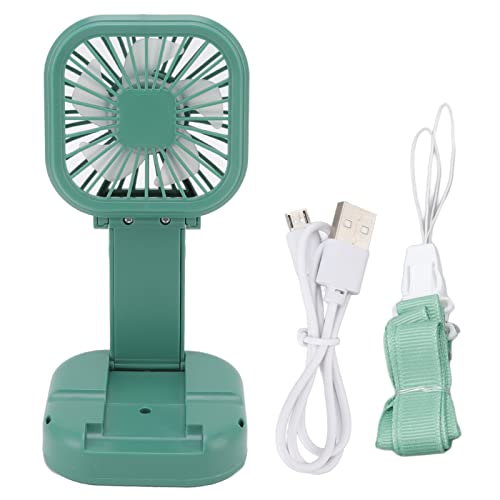 Small Desk Fan 3Speed Folding Wind Speed 270 Degree Rotation Strong Wind Portable Folding Fan for Bedroom Green