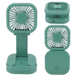 Small Desk Fan 3Speed Folding Wind Speed 270 Degree Rotation Strong Wind Portable Folding Fan for Bedroom Green