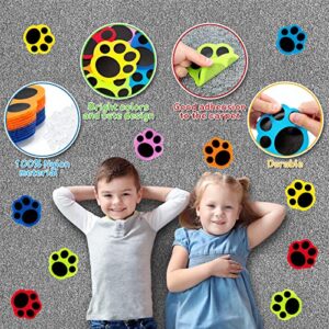 IKAYAS 42pcs Carpet Spots Carpet Dots for Classroom, Cat Paw Prints Floor Dots Floor Markers for Kids Preschool, 7 Colors Carpet Marker Carpet Circles for Classroom Decorations Teacher Supplies