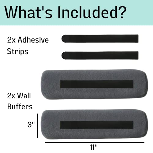 Headboard Stoppers for Wall - Soft Bed Stabilizer against Wall with NO Screws or Holes - Simple Wall Protector Anti Shake Headboard Fix - Noise Free Bed Frame Furniture Bumper - 2 Pack USA Wall Buffer