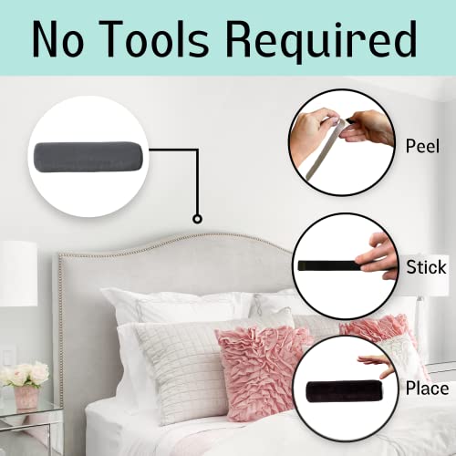 Headboard Stoppers for Wall - Soft Bed Stabilizer against Wall with NO Screws or Holes - Simple Wall Protector Anti Shake Headboard Fix - Noise Free Bed Frame Furniture Bumper - 2 Pack USA Wall Buffer